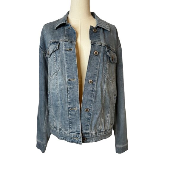 NWT Cosmic Blue Love Medium Denim Jacket Light Wash - Picture 1 of 14